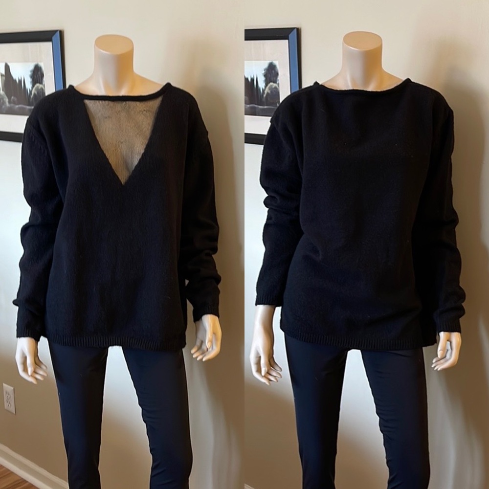 SHEIN Black V-Neck Sweater